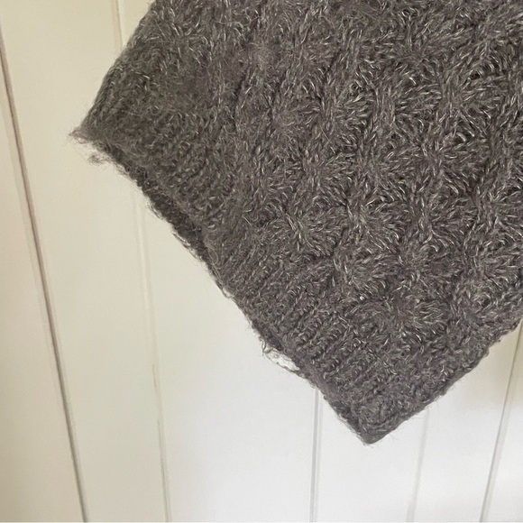 $20 SALE Knit Sweater Cowl Neck 3/4 Sleeve Fall Winter Holiday Med-Dark Gray SzM - Picture 5 of 11